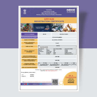 Gov of India Udyam Registration